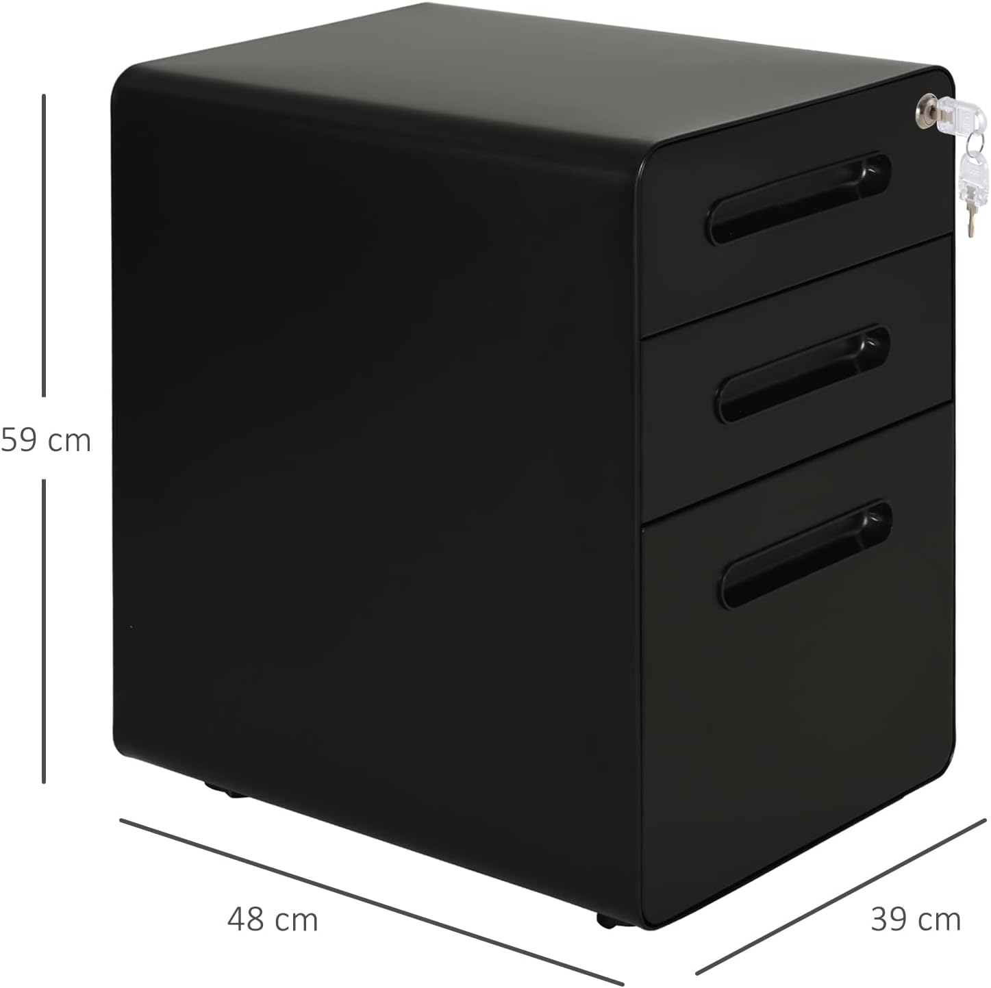 Lockable Filing Cabinet With 3 Drawers