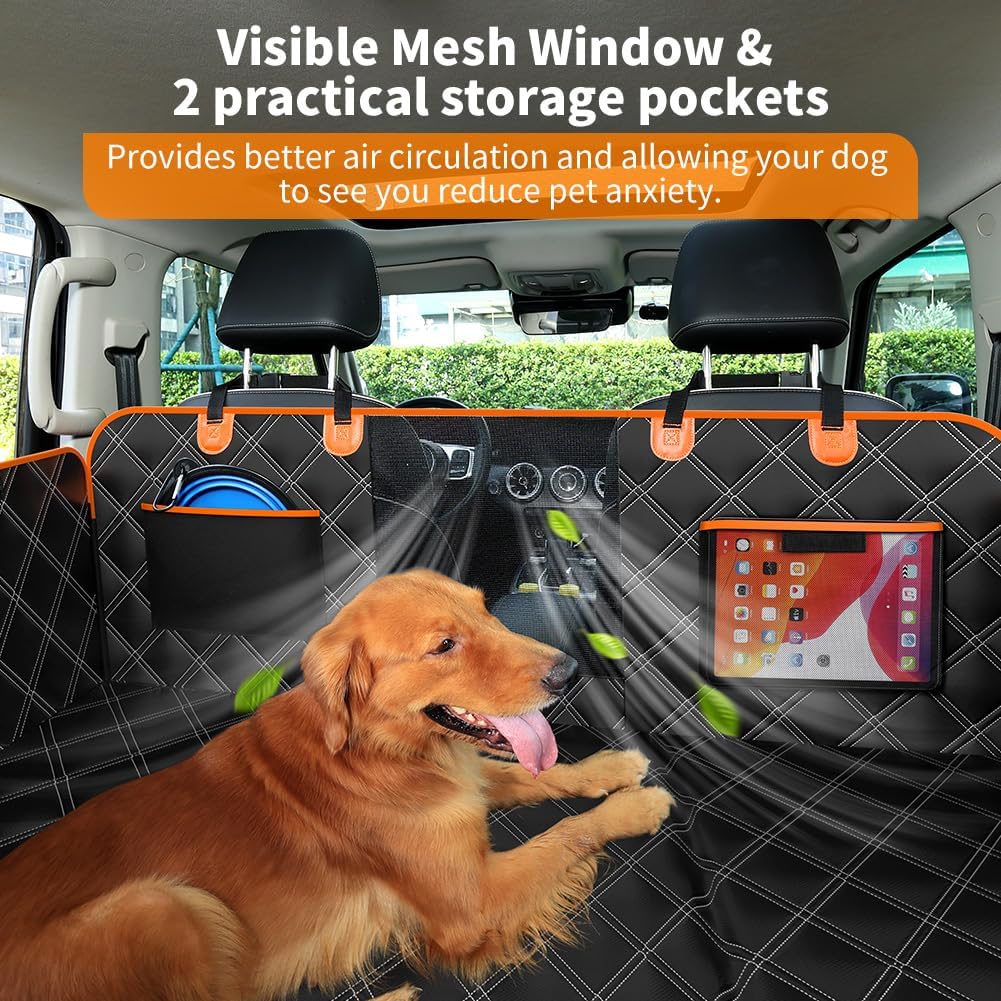 KYG Hard Bottom Dog Car Hammock & Back Seat Extender (Waterproof)