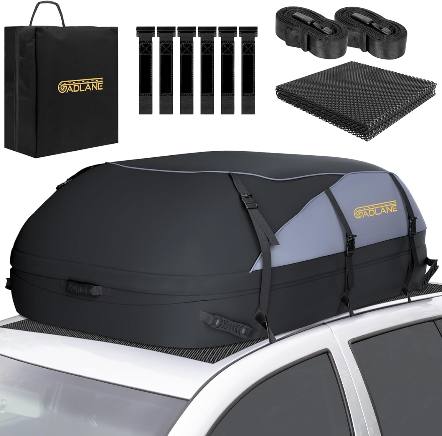 Waterproof Car Roof Bag 550L | Foldable Travel Roof Storage with Straps