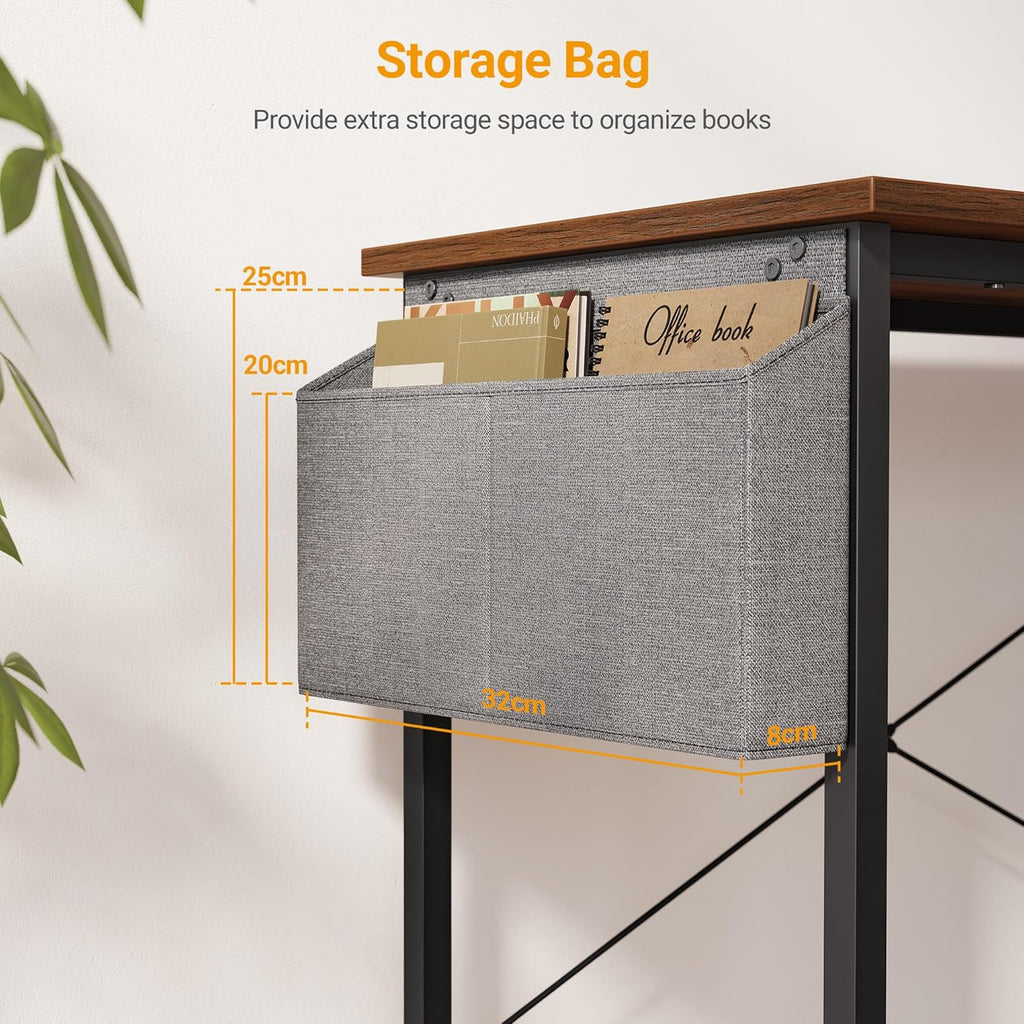 CubiCubi Rustic L-Shaped Computer Desk with Storage Shelves