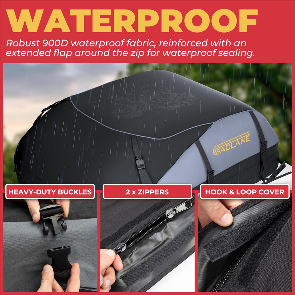 Waterproof Car Roof Bag 550L | Foldable Travel Roof Storage with Straps