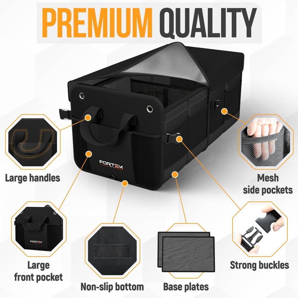 Car Boot Organiser – Heavy Duty Foldable Trunk Storage Box (65L)