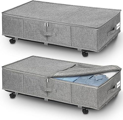 Under Bed Storage Boxes with Wheels (2 Pack)